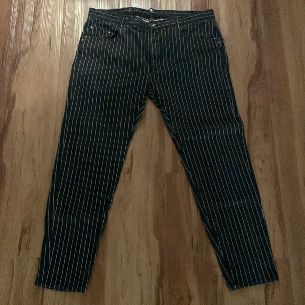 Zara black/white pinstripes